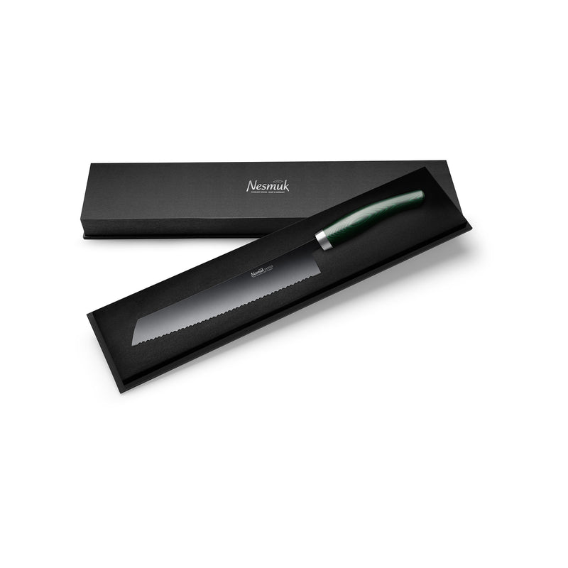 JANUS Brotmesser 270 Micarta Green Schatulle